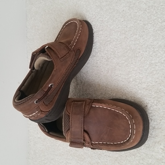 Sperry Topsider Brown Loafer Velcro Closure Size 11.5 Toddler - Picture 1 of 8